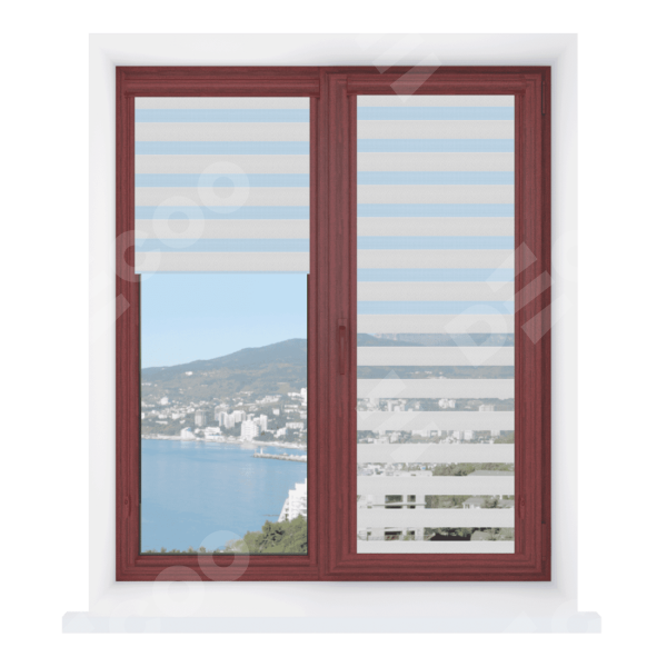 Рулонная штора День-ночь Уни 2 Metalic белый, размеры от 20 до 120 см