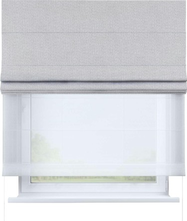 Римская штора «Кортин», лён димаут светло-бежевый, день-ночь