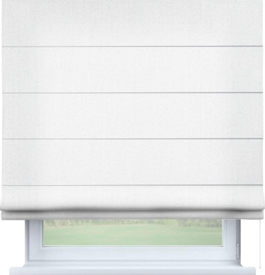 Римская штора «Кортин» для проема, ткань лён белоснежный