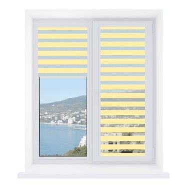 Рулонная штора День-ночь Уни 2 Basic желтый, размеры от 20 до 120 см