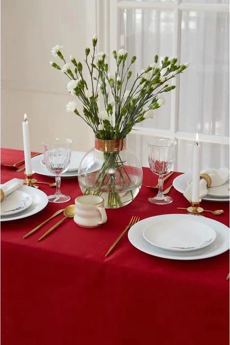 Скатерть "Этель" Shine 150*250 +/-3см, цв.бордовый, пл. 192 г/м2, хл с ВГМО