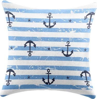 Подушка квадратная Cortin «Полоски и якори»