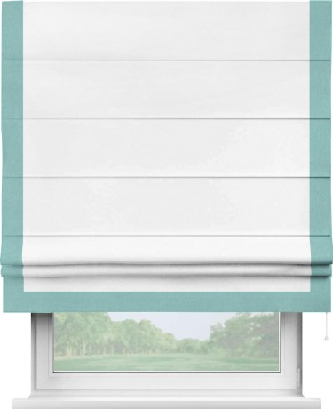 Римская штора «Кортин» с кантом Виктория, для проема, ткань вельвет белоснежный