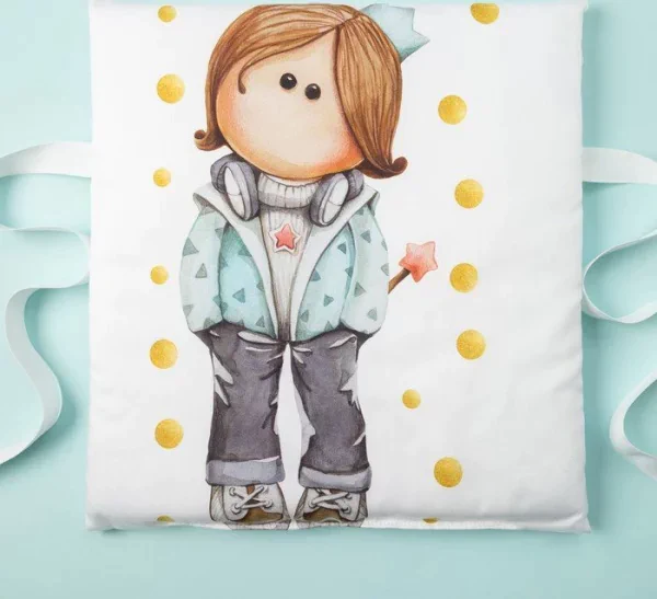 Бортики в кроватку Крошка Я «Принц Тим», цвет белый, 35х35 см-8 шт, сатин