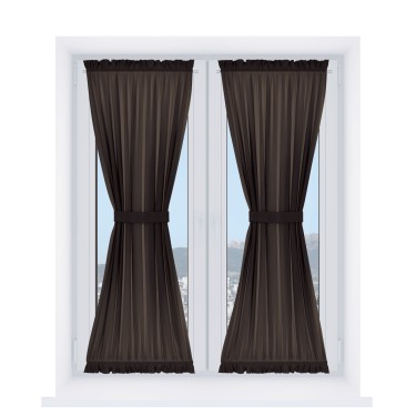 Штора песочные часы «Кортин» блэкаут однотонный тёмно-коричневый