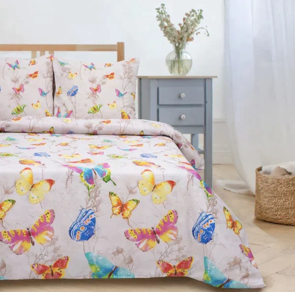 Постельное бельё "Этель" евро Бабочки, размер 200х217 см, 240*220 см, 70х70 - 2 шт.