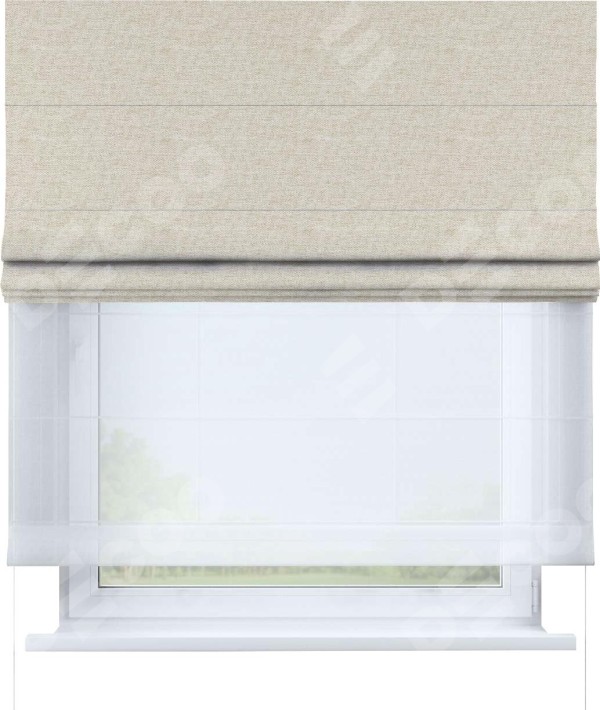 Римская штора «Кортин» день-ночь, стиф димаут молочный