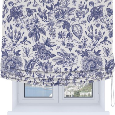 Римская штора Soft с мягкими складками, «Прованс в синем»