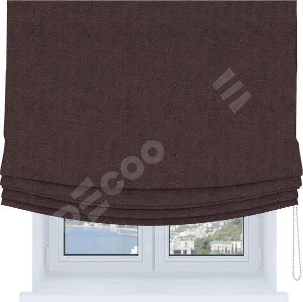 Римская штора Soft с мягкими складками, ткань cotton блэкаут лиловый
