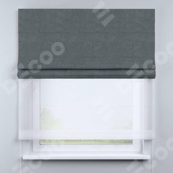 Римская штора, вельвет серый