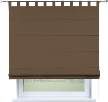 Римская штора «Кортин», блэкаут однотонный коричневый, на петлях