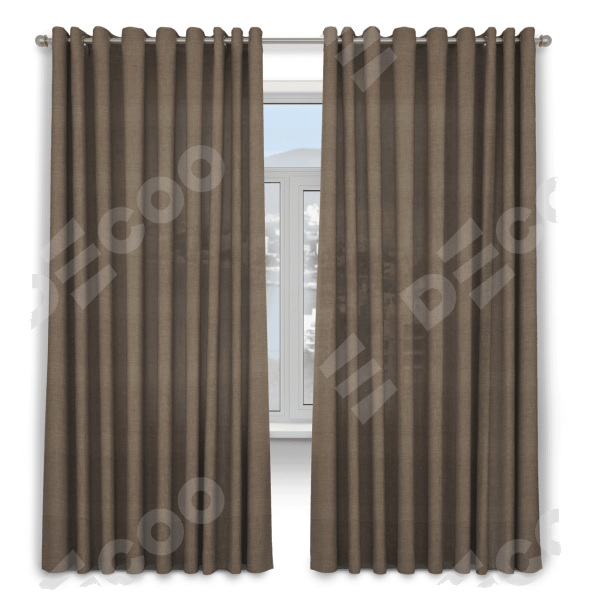 Шторы на люверсах ткань лён мокко